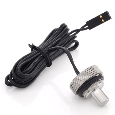 Bitspower G1/4'' Temperature Sensor Stop Fitting, Silver Shining