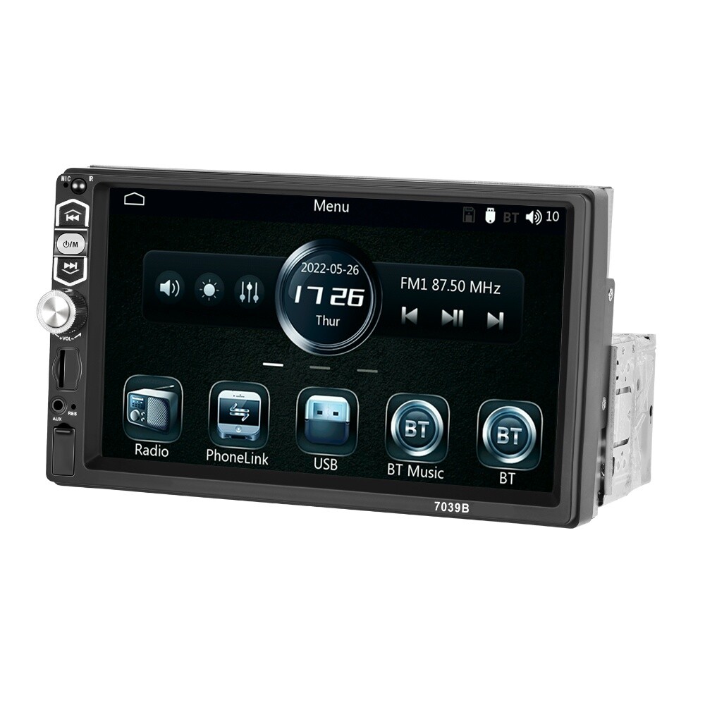 Single Din Car Stereo Wireless Apple CarPlay 7" touchscreen Bluetooth Radio USB