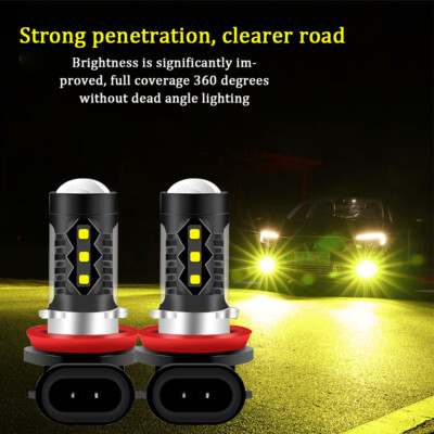 H11/H8 LED Bulbs 3000K Golden Yellow Super Bright Fog Light DRL Light High Power