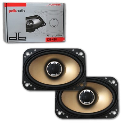 POLK AUDIO DB461 4'' X 6'' 4X6-INCH 2-WAY CAR AUDIO SPEAKERS 120W MAX 40W RMS