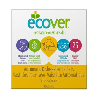 Ecover Ecological Dishwasher Tablets 17.6 oz (25 tablets) Case of 12