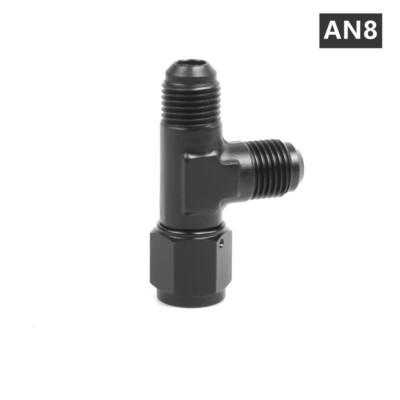 3-Way Tee T-Piece Fitting Adapter AN4 AN6 AN8 AN10 AN12 Female to AN Male BLACK