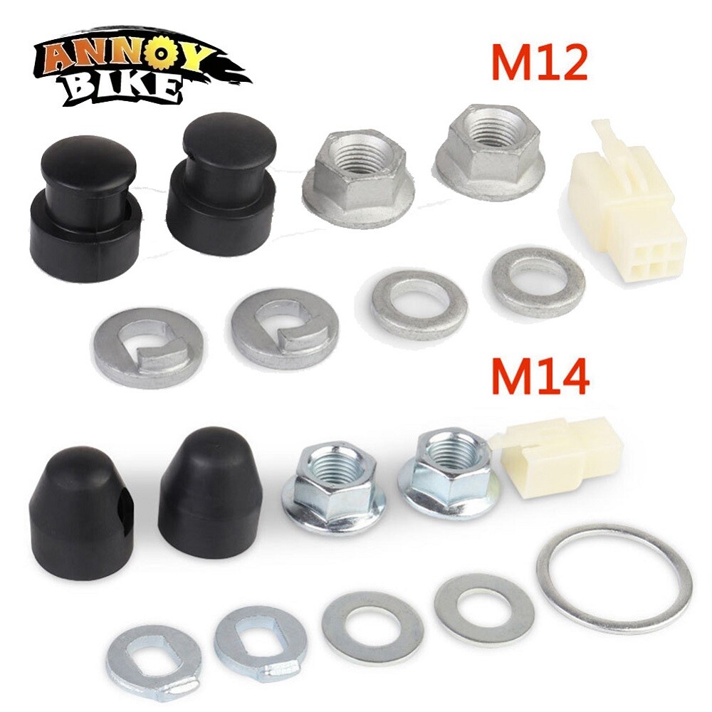Hub Motor Axle Screw M12 M14 e bike Axle lock nut lock washer spacer torque arm