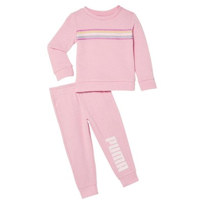 

Puma Fleece Pullover Crew - Jogger TwoPiece Set Pink Casual Athlet для девочек дошкольного возраста, Розовый, Puma Fleece Pullover Crew - Jogger TwoPiece Set Toddler