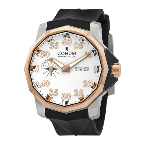 Pre-owned Corum Admiral's Cup Challenger 48 Titanium And Rose Gold Automatic Men's Watch A