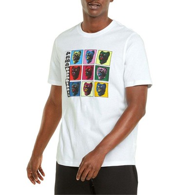 

Puma Qualifier Graphic Crew Neck Short Sleeve Mens White Casual Tops 532106-14, Белый, Puma Qualifier Graphic Crew Neck Short Sleeve