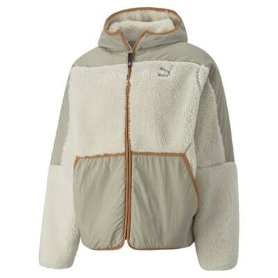 

Мужская белая повседневная спортивная верхняя одежда Puma Gridlock Sherpa с капюшоном и полной молнией, Белый, Puma Gridlock Sherpa Hooded Full Zip Jacket