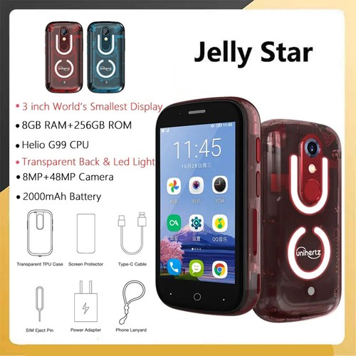 Unihertz Jelly Star レッド Unihertz Jelly Star - Smallest 3.0 Inch Android 13 Smartphone