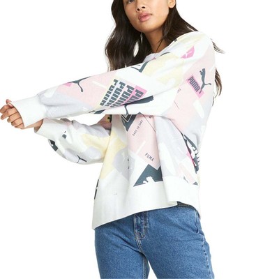 

Puma Brand Love Oversized Толстовка с круглым вырезом и графическим принтом женская белая 53435152, Белый