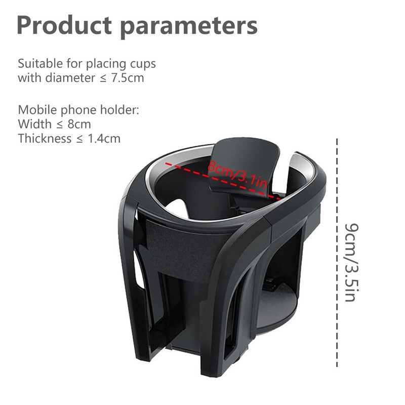 Adjustable Car Seat Cup Holder 2in1 Bottle Water Bottle Drink Coffee Storage .c