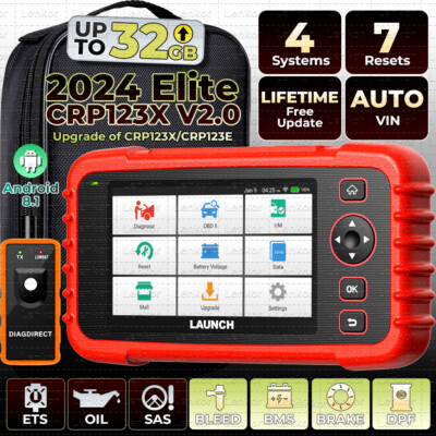 2024 LAUNCH CRP123X V2.0 ELITE PLUS Car OBD2 Scanner Code Reader Diagnostic Tool