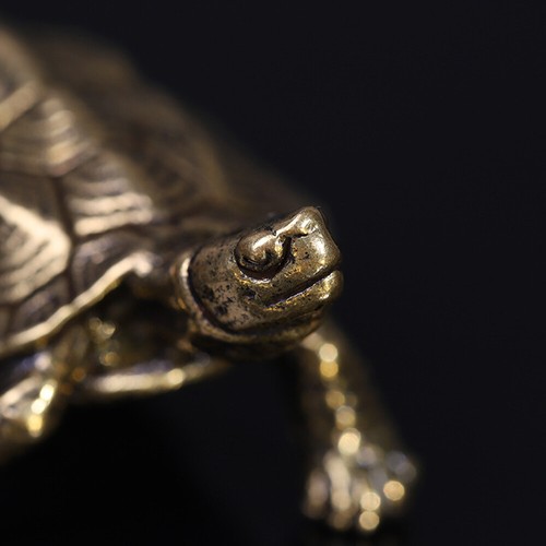 2PC Vintage Brass Turtle Figurine Statue Home Ornaments Animal Figurines Gift US