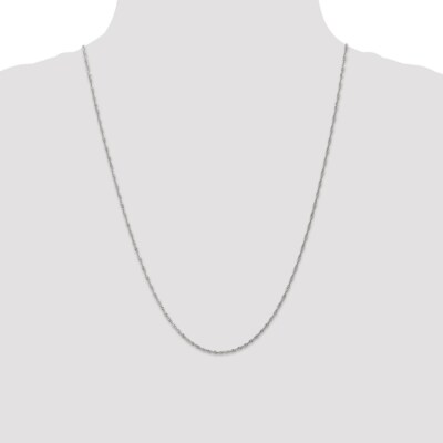 Pre-owned Superdealsforeverything Real 14kt White Gold 1.3mm Singapore Chain; 24 Inch; Lobster Clasp