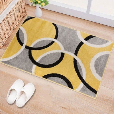 Rugshop Contemporary Abstract Circles Easy Maintenance for Home Office Living
