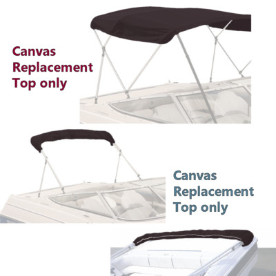 Pontoon Boat 4 Bow Bimini Top Replacement Canvas fabric 8 or 10 Feet w/ boot