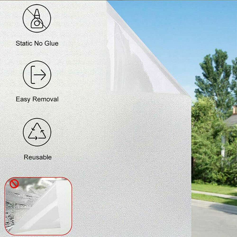 Bubble Free Frosted Window Film Self Adhesive Etched Privacy Glass