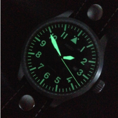 Pre-owned Aristo Xl Aviator Automatic Matic Sw200 Model 3h131 Observer 5atm