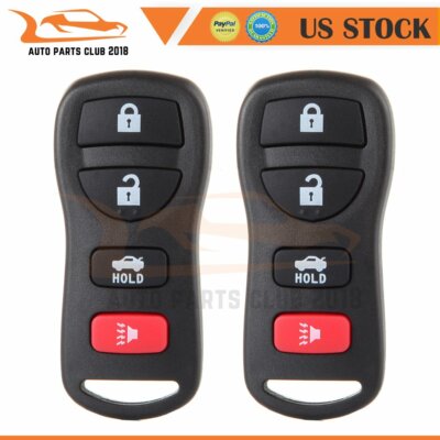 2 For Nissan Altima 350Z 2002 2003 2004 2005 2006 Key Entry Remote Fob 4 Buttons