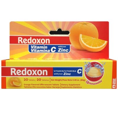 Redoxon Vitamin C + Zinc Double Action Effervescent Tablets Orange Flavor 20 Ct