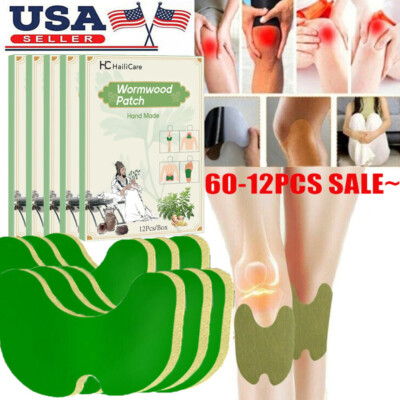 120PCS Knee Relief Patches Sticker Joint Pain Wormwood Ache Plaster Pad Health