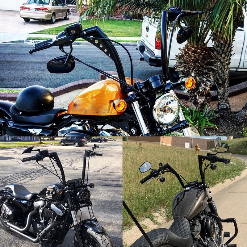 10 Inches Rise 1'' HandleBar Fits For Harley Sportster 883 1200 48 Dyna Fatboy Street Bob Softail Low Rider Chrome