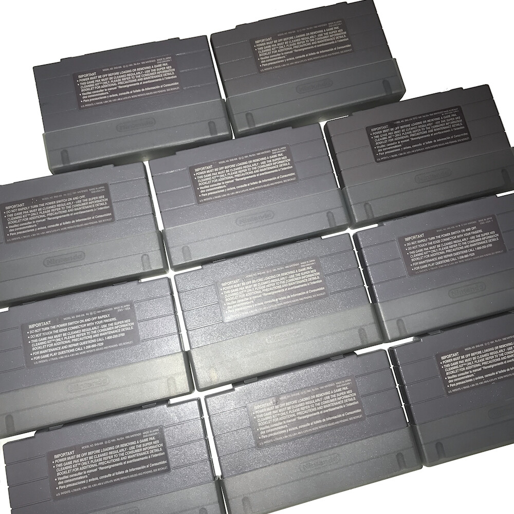 Original Super Nintendo SNES Console Bundle w/ 2 Controllers +11 BEST GAMES LOT