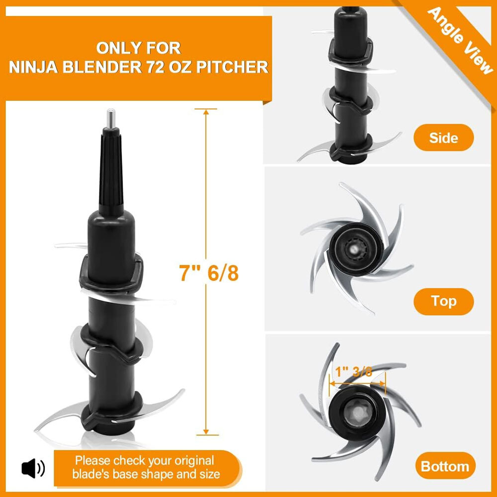 Replacement 6-Stacked Blade for Ninja Professional Blender BL610 BL740 BL660