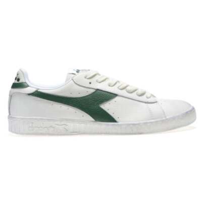 Diadora Game L Low Waxed Lace Up Mens Green, White Sneakers Casual Shoes 160821