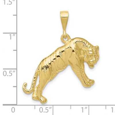 Pre-owned Superdealsforeverything Real 10kt Yellow Gold Tiger Charm