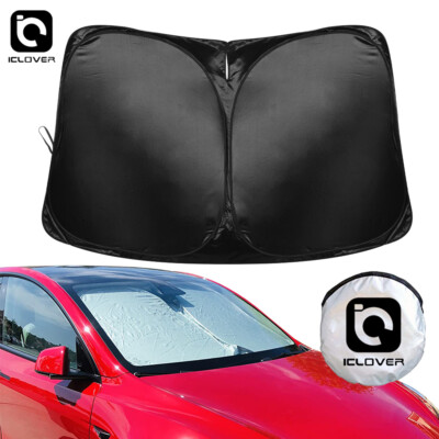 For Tesla Model Y 3 Windshield Sun Shade Front Window Cover Visor UV Protector