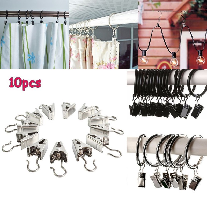 Window Rings Drapery Clips Hanging Clamps Stainless Steel Shower