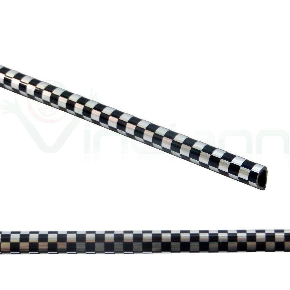 Set 4 Paracolpi Striscia Profilo Portiera Auto Tuning Cromato Scacchi 88cm 68cm