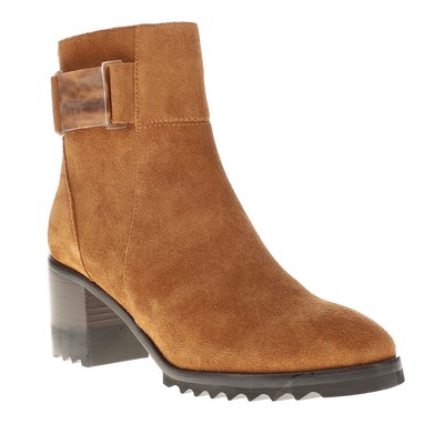 Pre-owned Vaneli Helli Water Resistant Heeled Round Toe Booties Womens Brown Casual Boots