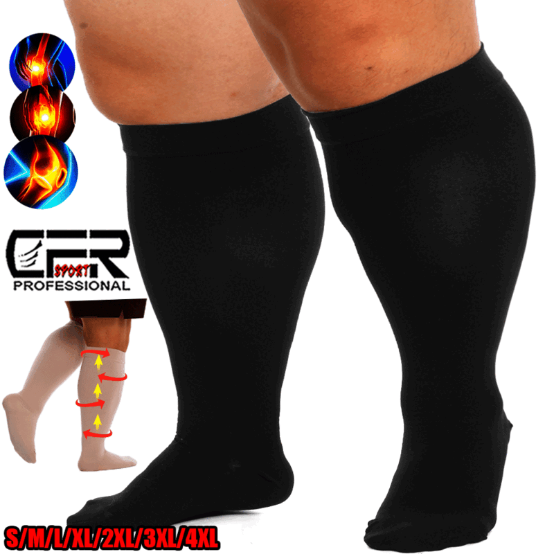 Plus Size S-4xl 20-30mmhg Women & Men Wide Calf