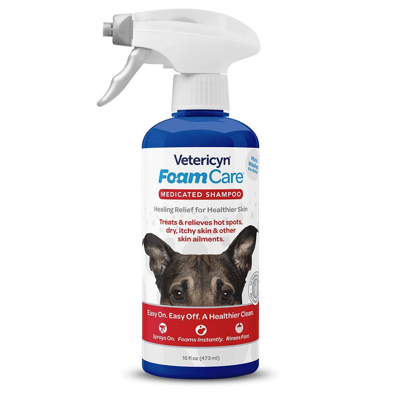 FoamCare Medicated Pet Shampoo by Vetericyn Sensitive Skin Shampoo for Dogs Cats