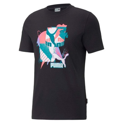 

Puma Fandom Graphic Crew Neck Short Sleeve TShirt Mens Size  Athletic Casual, Черный, Puma Fandom Graphic Crew Neck Short Sleeve TShirt