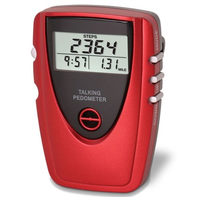 Talking Voice Pedometer with Clock for Counting Your Steps and Distance While...