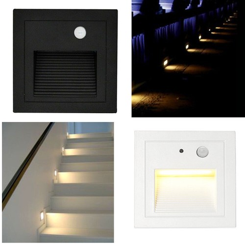 1 4er Set 3w Led Treppen Beleuchtung Wand Einbau Leuchte Stufen Bewegungsmelder Ebay