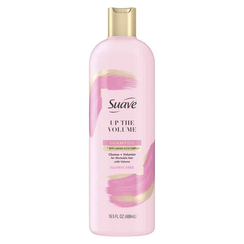 Suave Volumizing Shampoo Pink up the Volume Frizz Control Sulfate-Free for Fine,