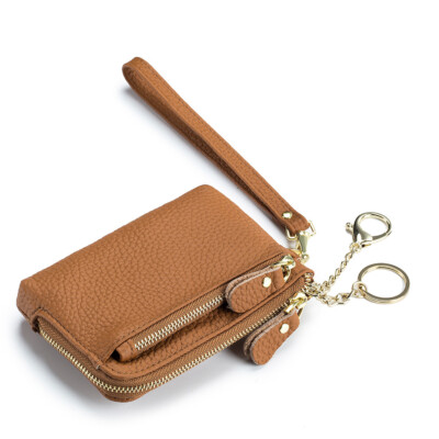 Women Coin Change Purse Wallet Small Leather Zipper Card Holder Keychain Wallet