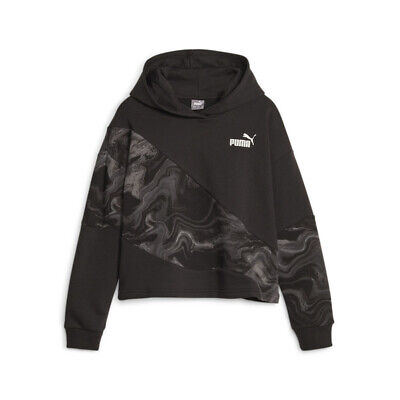 Пуловер с капюшоном из мрамора Puma Power Cat для молодых девушек, размер S, Повседневная верхняя одежда 6