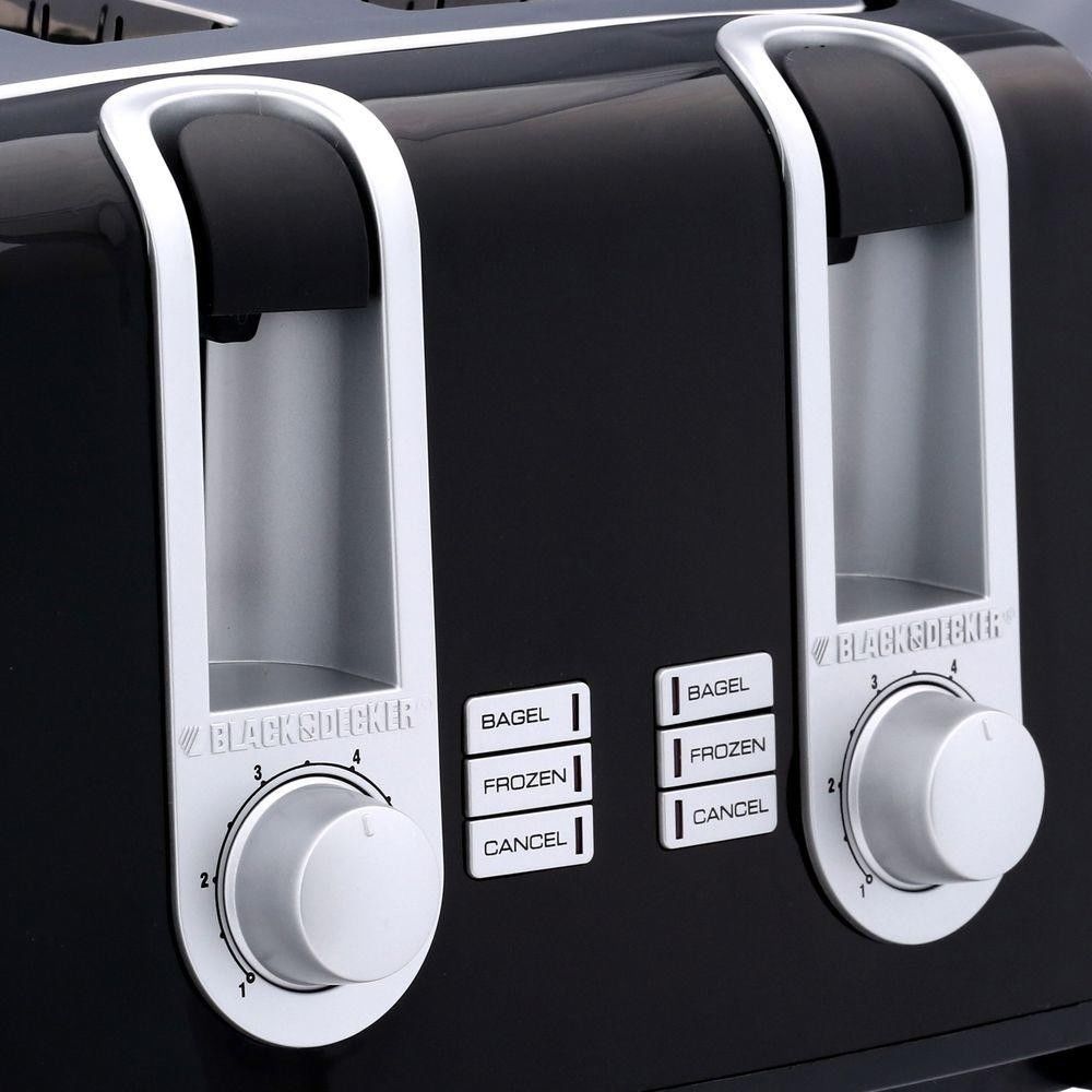 Toaster 4Slice in Black Small Kitchen Appliances BLACK+DECKER Kitchen Appliance