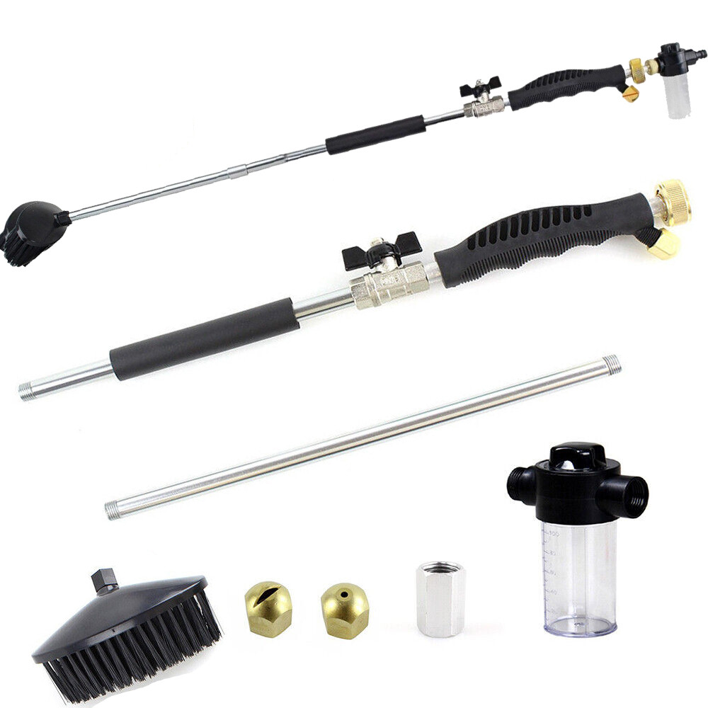 High Pressure Power Washer Gun Wand Nozzle Attachment Garden Hose+Soap Dispenser