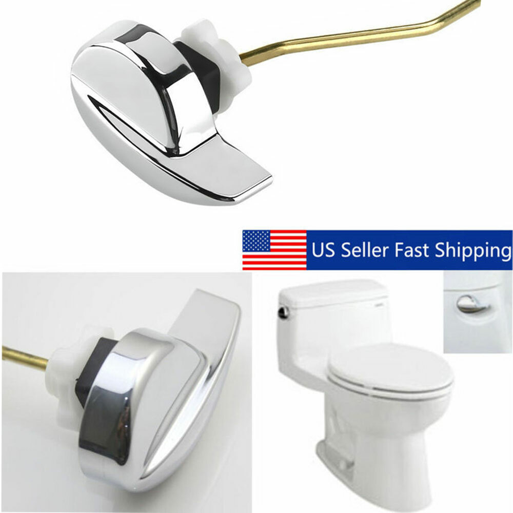 Master Plumber Toilet Handle Tank Flush Lever Side Mount Chrome Push Button Us Toilet Parts