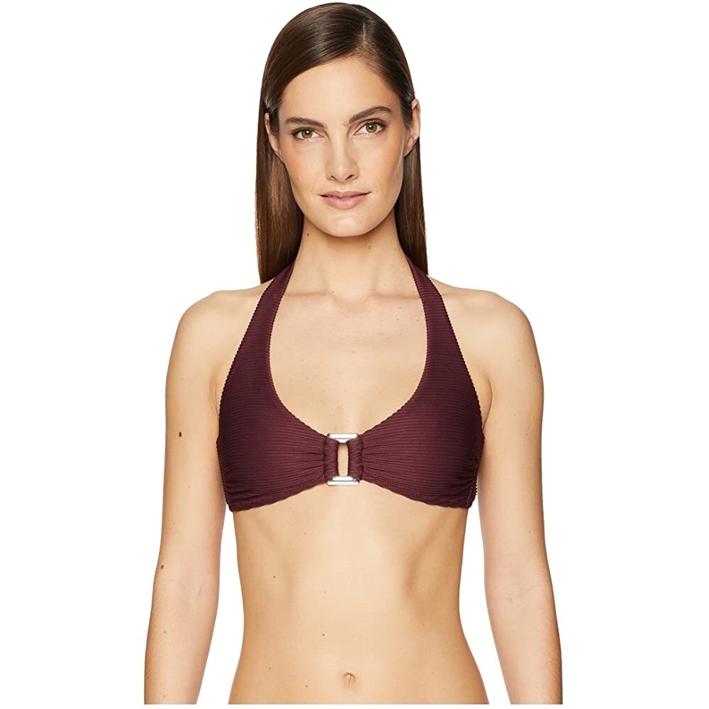 Heidi Klein Women's 187496 Monaco Rectangle Halter Bikini Top Swimwear Size L