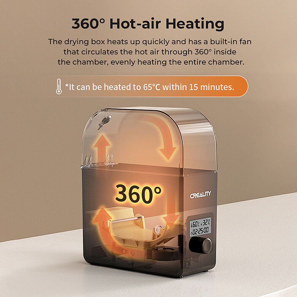Filament Dryer Box 2.0 - 360° Hot Heating for 1.75mm and 2.85mm Filament K2U2