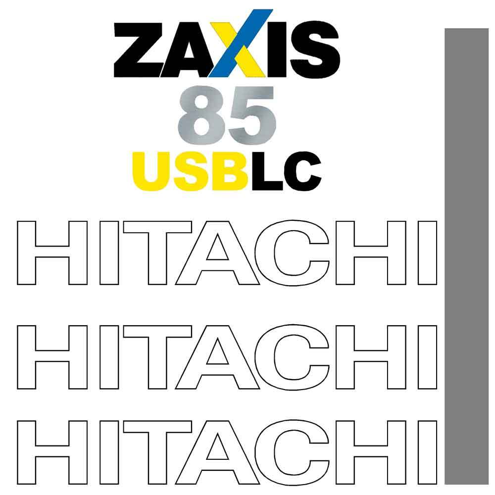 Hitachi ZX85USB LC Decals Stickers Kit - New Repro Decal kit