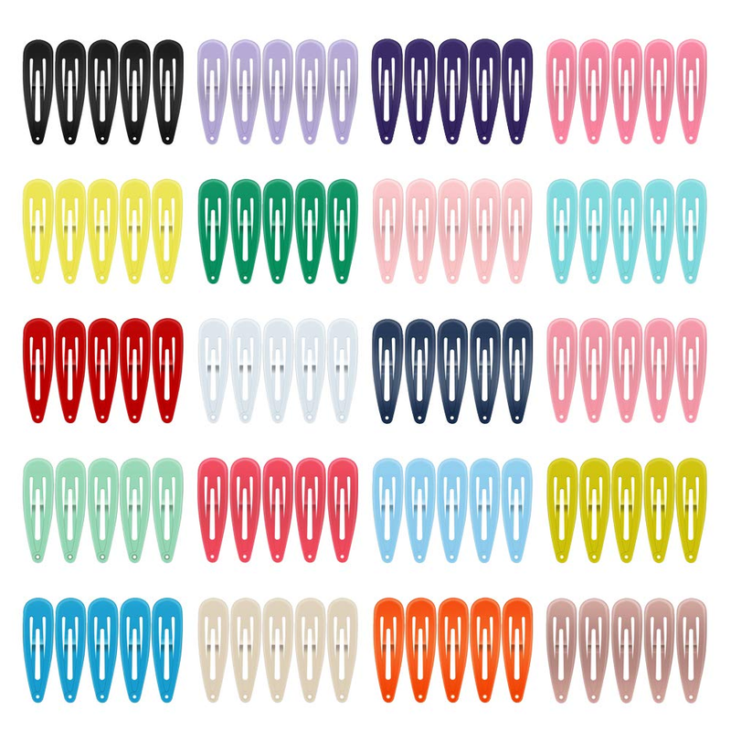 Hair Clips,  (100-Pack 20 Colors) Non-Slip Snap Barrettes for Girls, Women, Kids