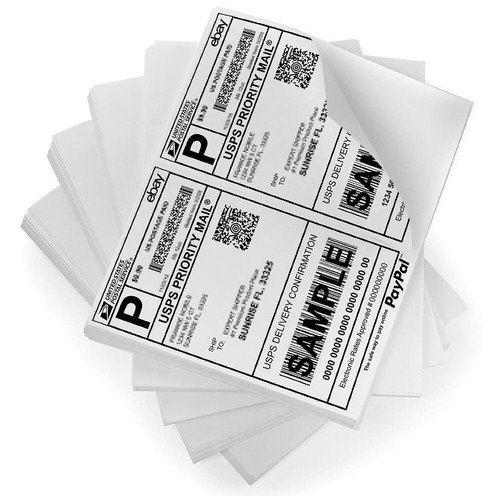 50-10000 Premium 8.5"x 5.5" Half Sheet Self Adhesive Shipping Labels 2 Per Sheet