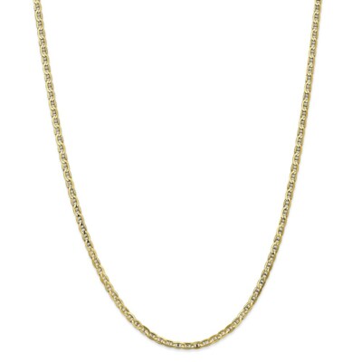 Pre-owned Superdealsforeverything Real 10kt Yellow Gold 3mm Concave Anchor Chain; 18 Inch; Lobster Clasp
